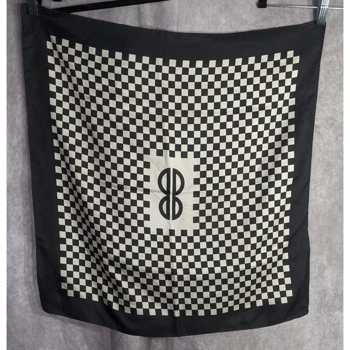 Vintage Bill Blass Silk Checkerboard Scarf Rare