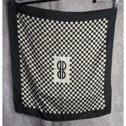 Vintage Bill Blass Silk Checkerboard Scarf Rare
