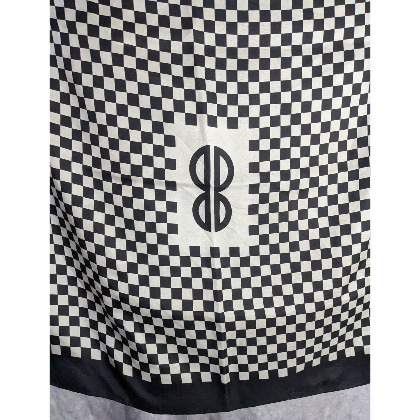 Vintage Bill Blass Silk Checkerboard Scarf Rare