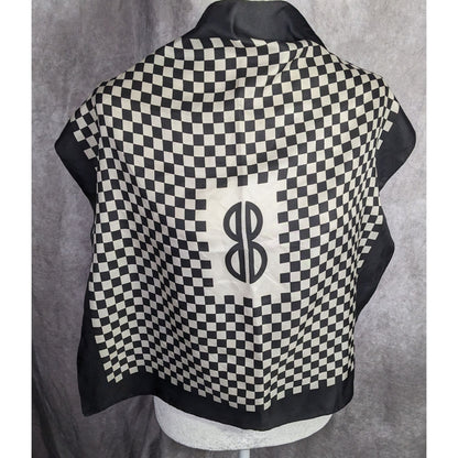 Vintage Bill Blass Silk Checkerboard Scarf Rare