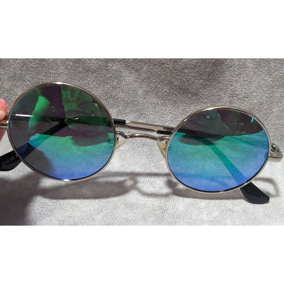 Retro Round Metallic Lens Sunglasses