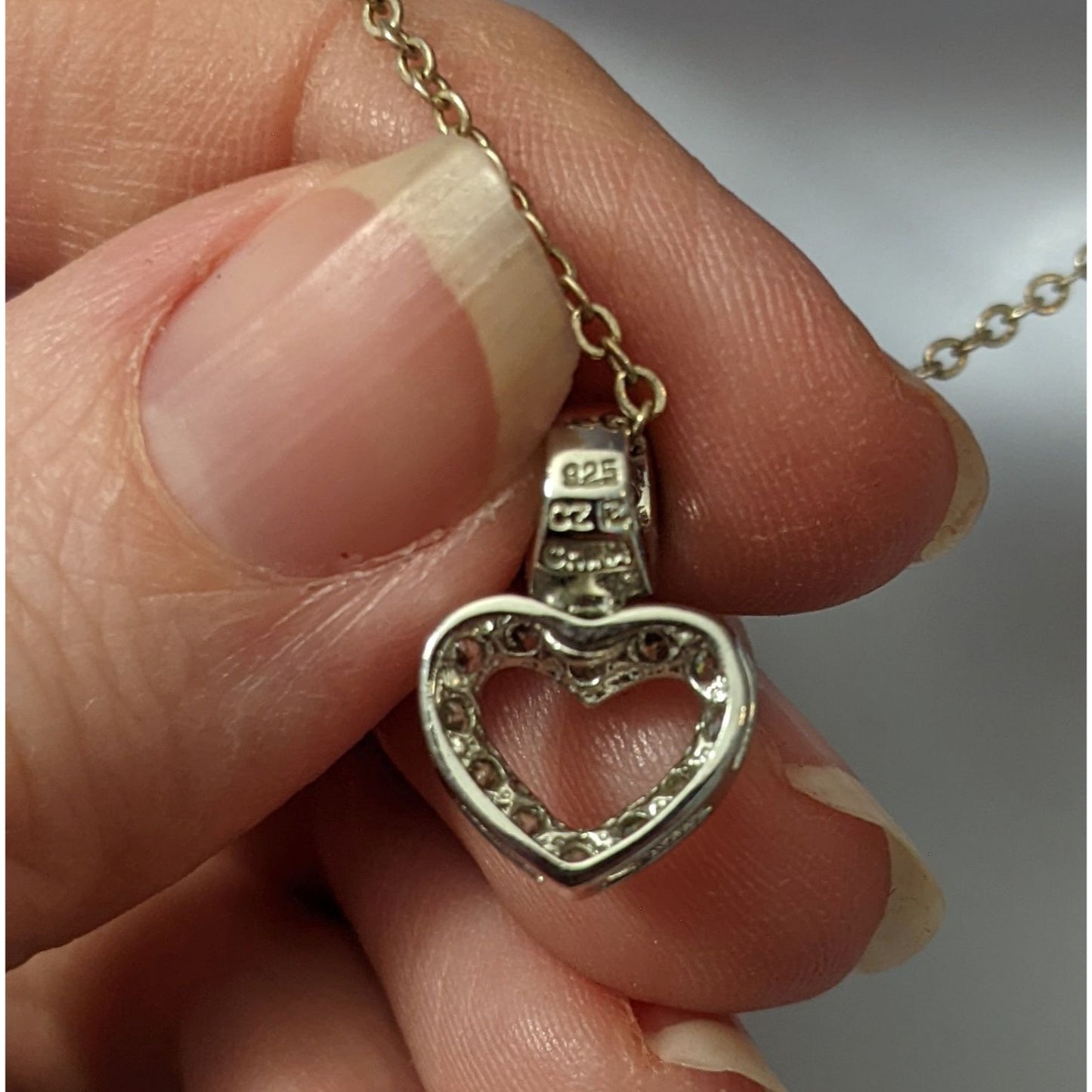 Sterling Silver Cubic Zirconia Heart Pendant