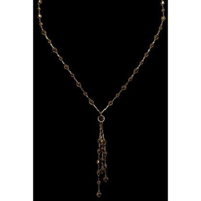 Y2K Icing Gold Beaded Tassel Necklace