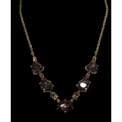 Elegant Brown Glass Necklace