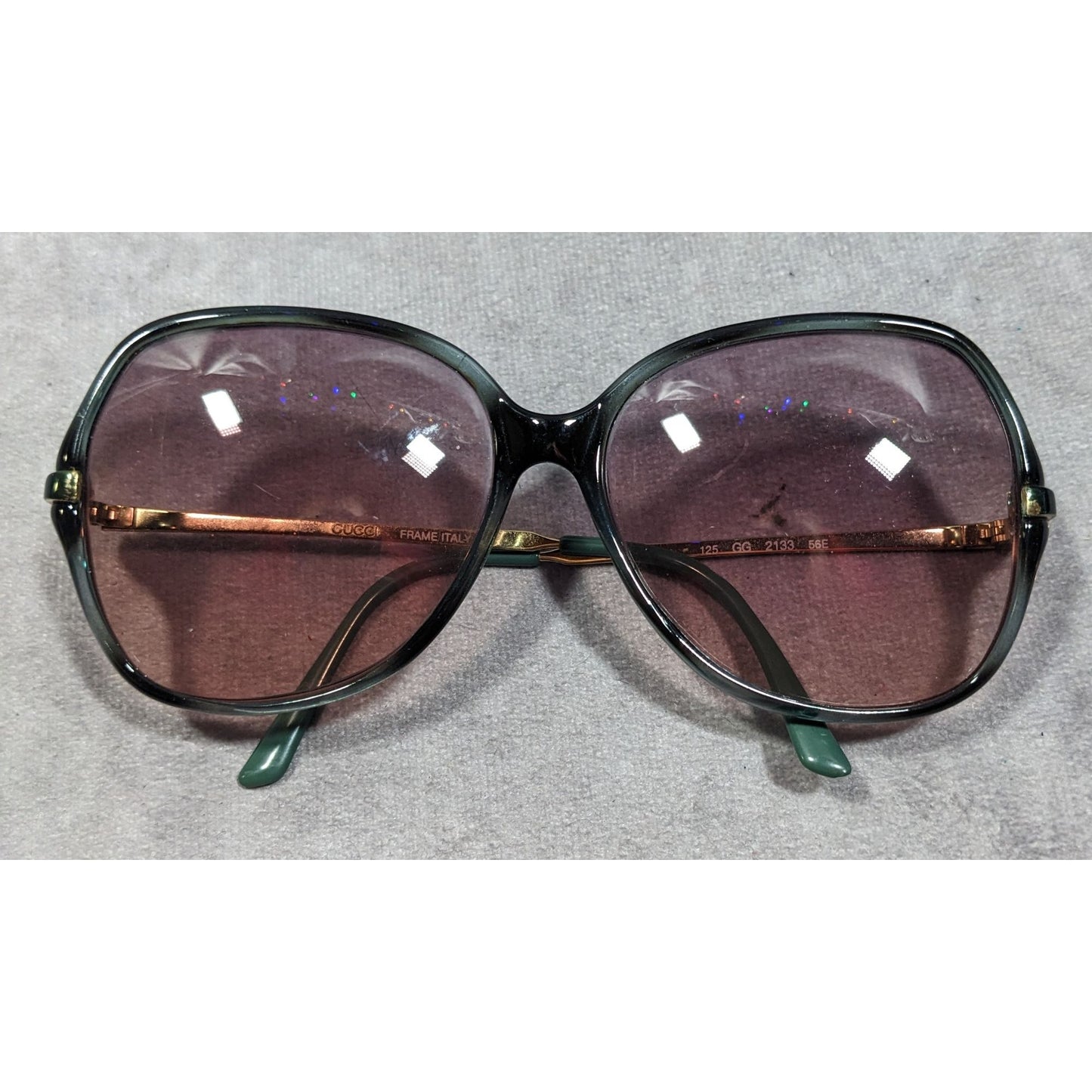 Retro Gucci Green Full Rim Sunglasses Frames GG2133-56E FRAMES ONLY