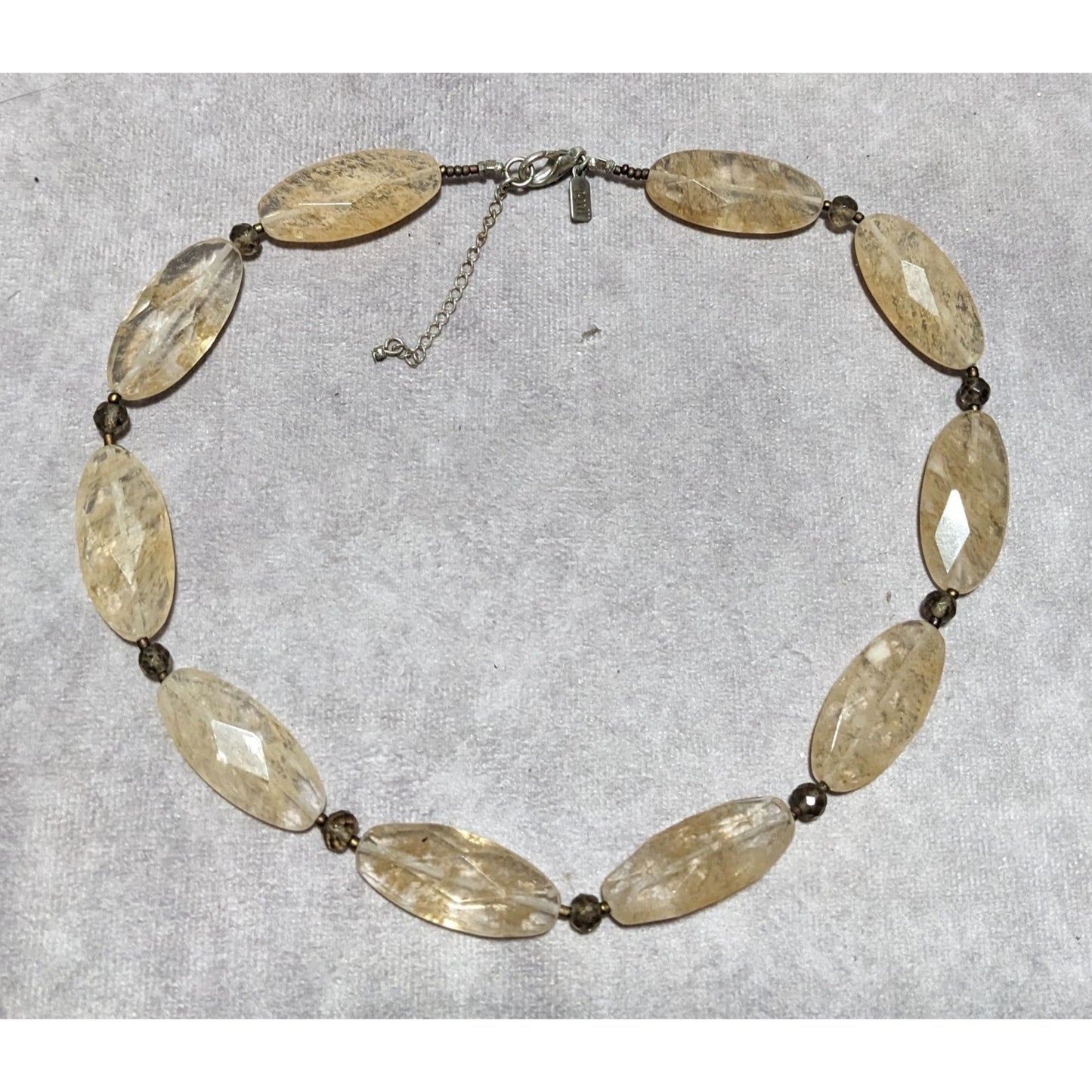 J.Jill Faceted Clear And Tan Agate Necklace