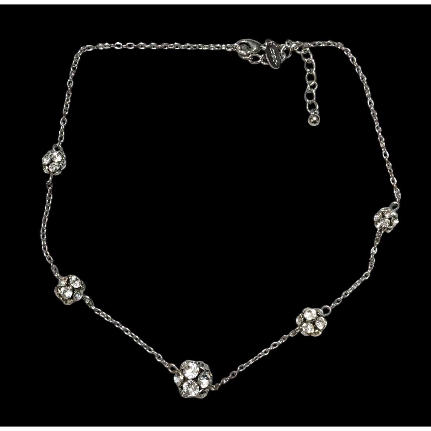 Y2K American Eagle Outfitters Silver Rhinestone Ball Necklace