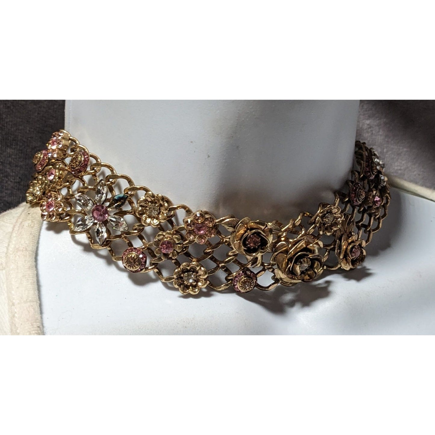 Carolee Vintage Coquette Floral Rhinestone Choker