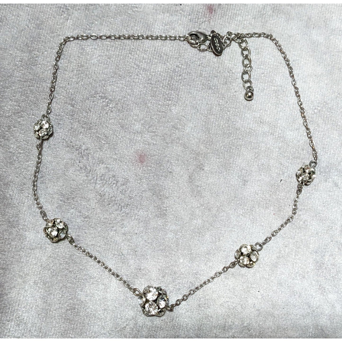 Y2K American Eagle Outfitters Silver Rhinestone Ball Necklace