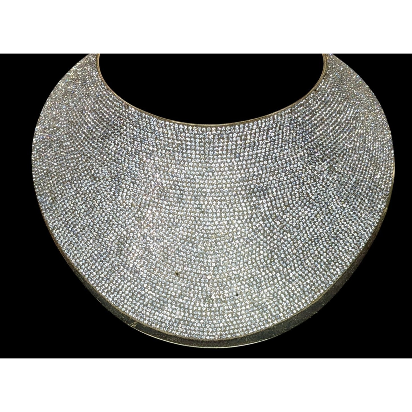 Save The Queen Crystal Statement Collar Bib Necklace With Gold-Tone Finish