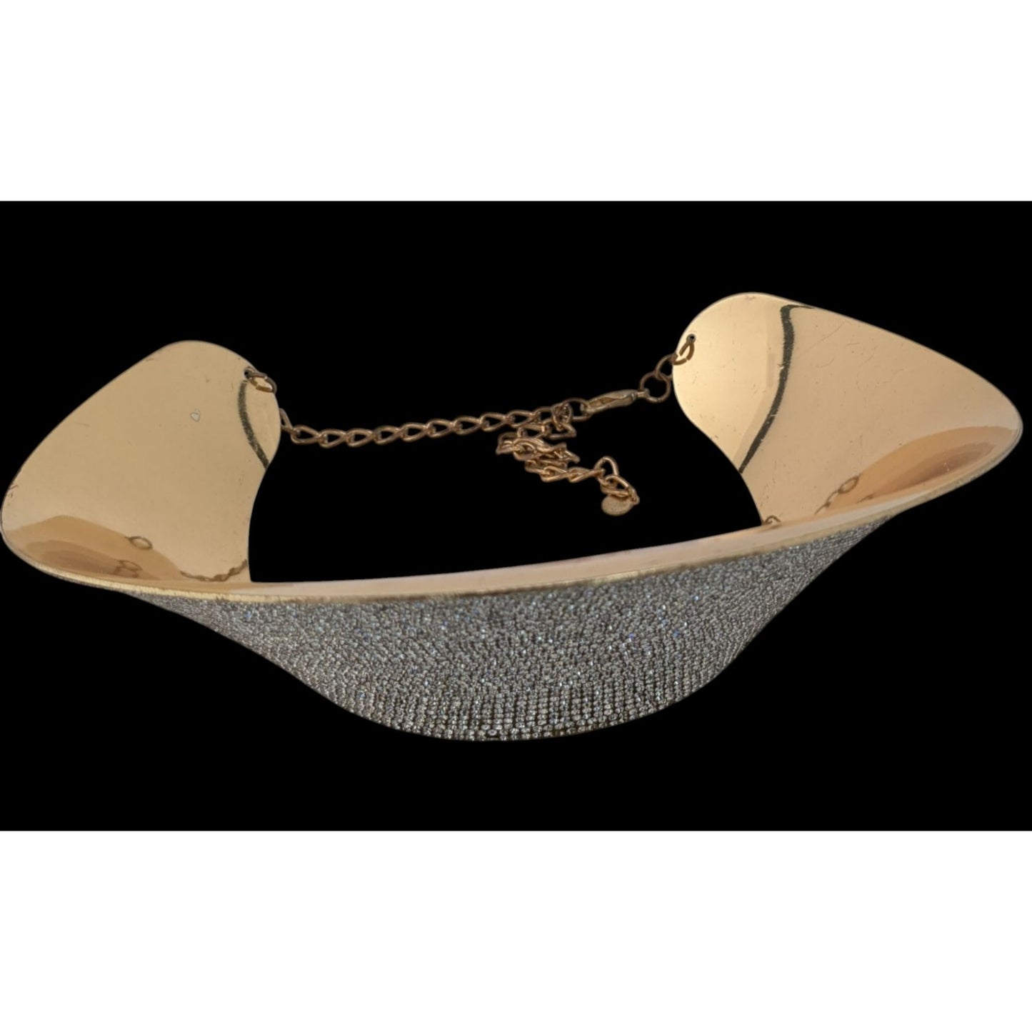 Save The Queen Crystal Statement Collar Bib Necklace With Gold-Tone Finish