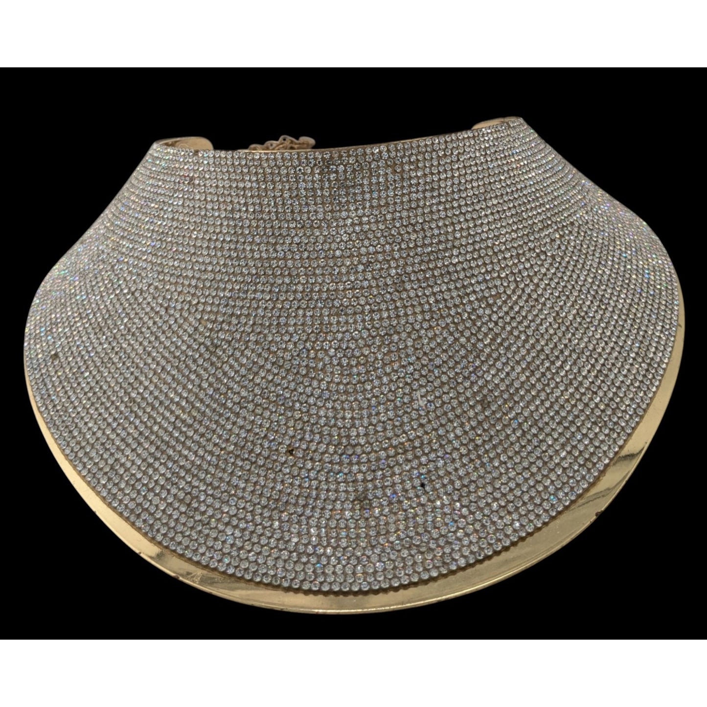 Save The Queen Crystal Statement Collar Bib Necklace With Gold-Tone Finish