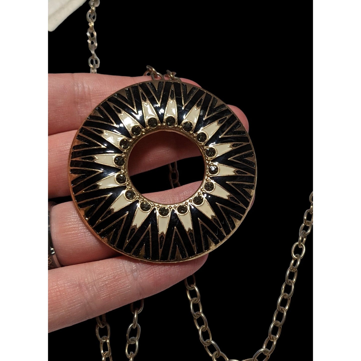 Vintage Boho Chic Sunburst Pendant Necklace