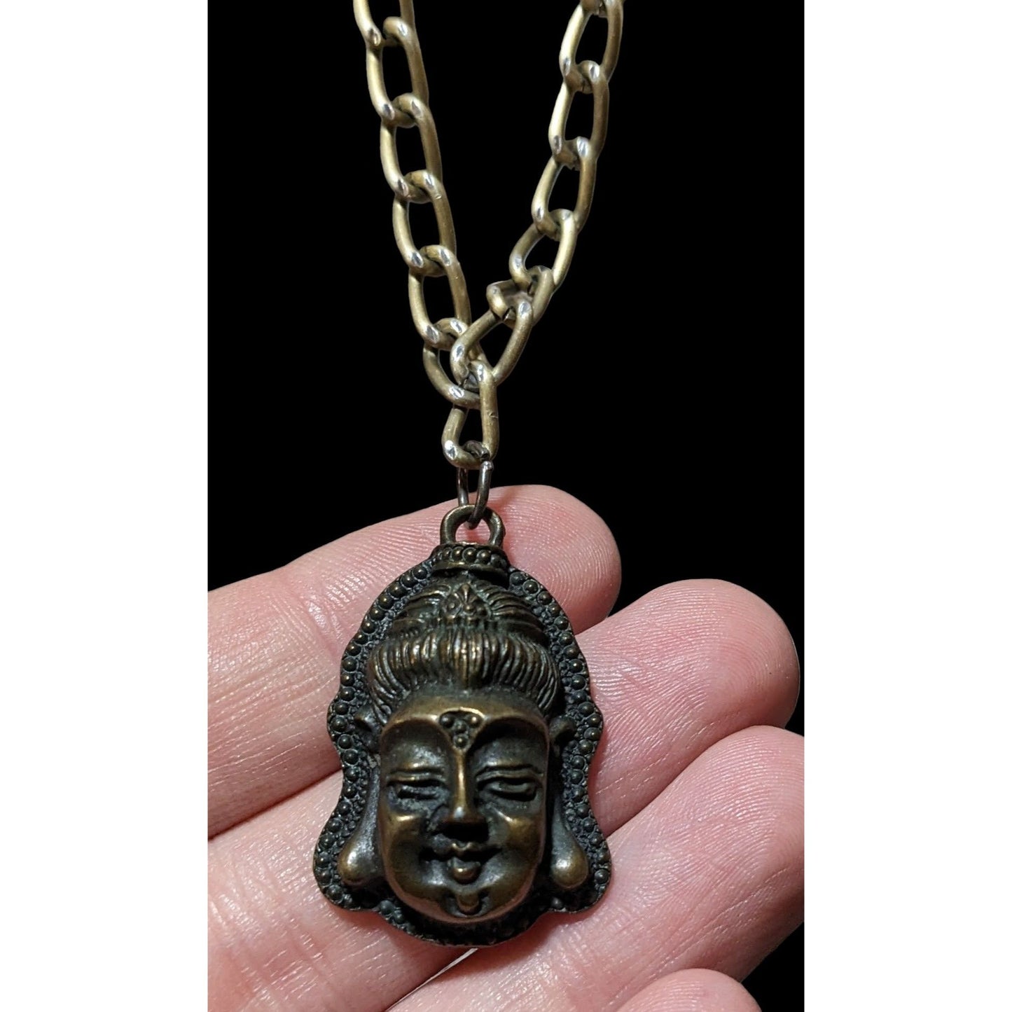 Multilayer Rainbow Glass Beaded Buddha Necklace