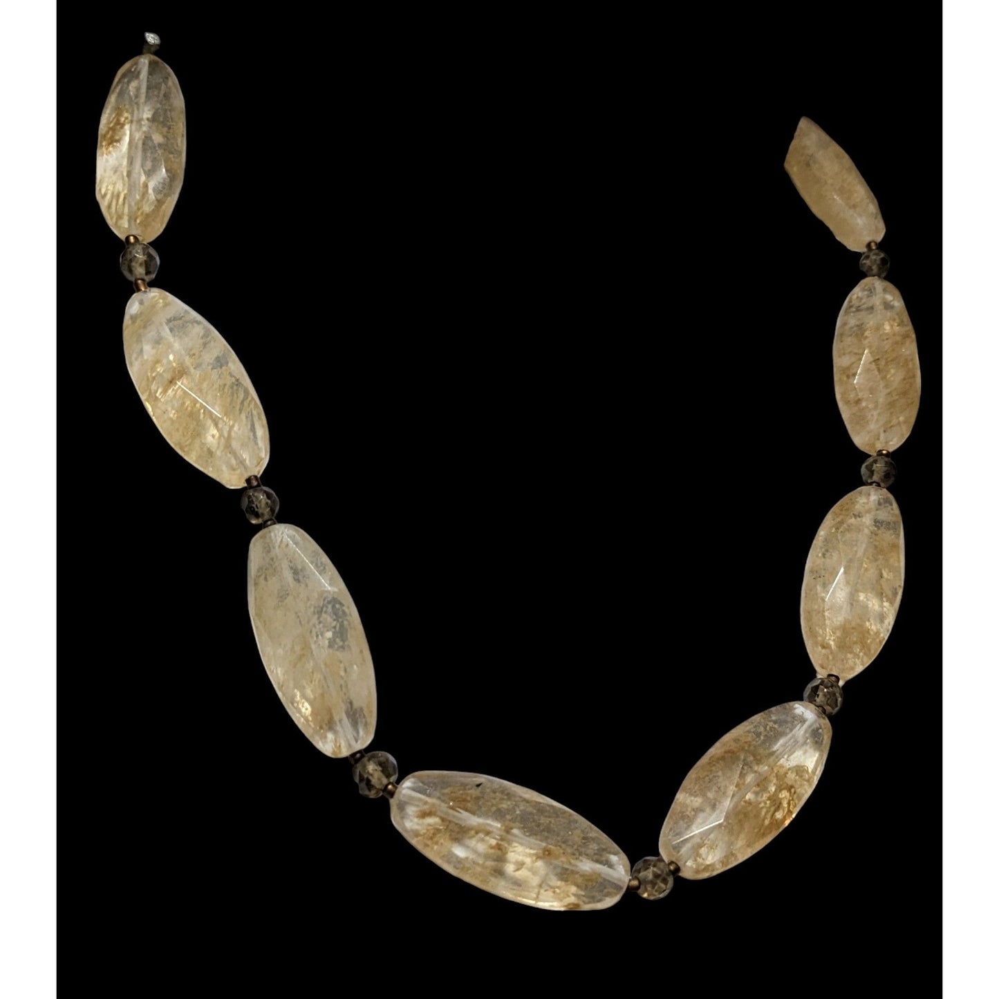 J.Jill Faceted Clear And Tan Agate Necklace