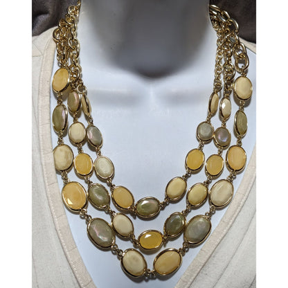 Vintage Talbots Multilayer Gemmed Necklace