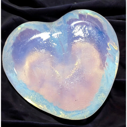 Iridescent Glass Heart Paperweight