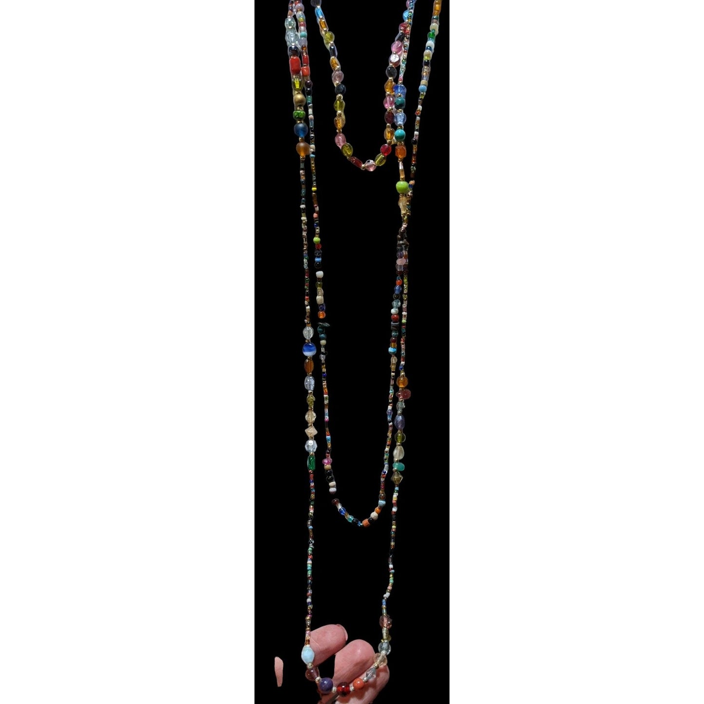 Multilayer Rainbow Glass Necklace