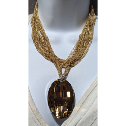 Charming Charlie Gold Glam Glass Necklace