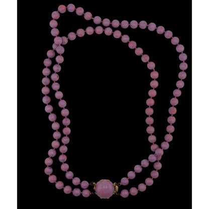 Vintage Midcentury Purple And Pink Swirl Layered Necklace
