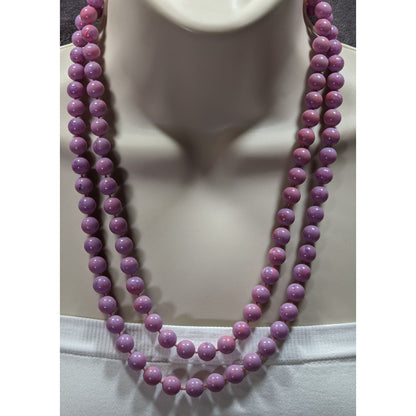 Vintage Midcentury Purple And Pink Swirl Layered Necklace