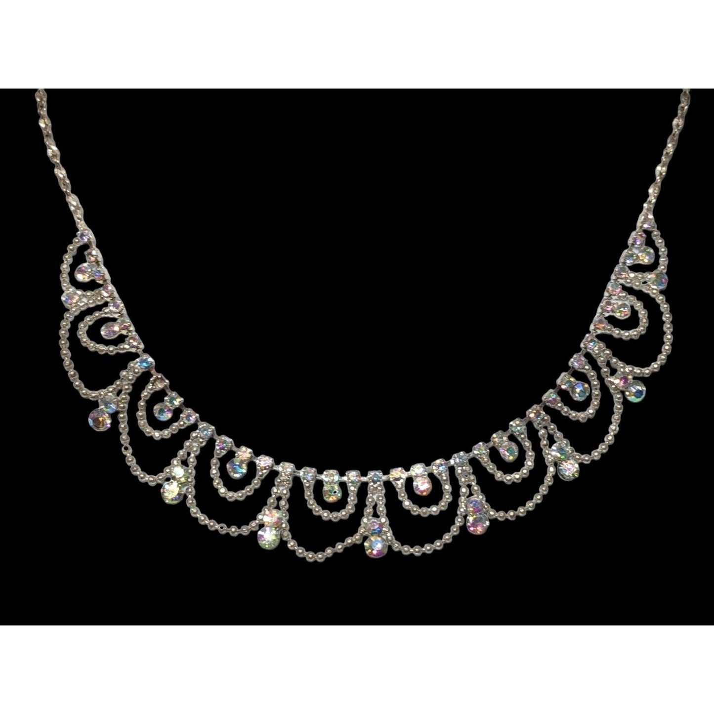 Glam Princess Rhinestone Chandelier Necklace