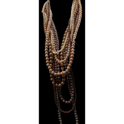 Gold Brown Glam Pearl Necklace