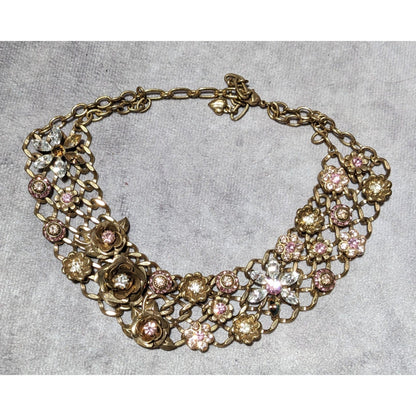 Carolee Vintage Coquette Floral Rhinestone Choker