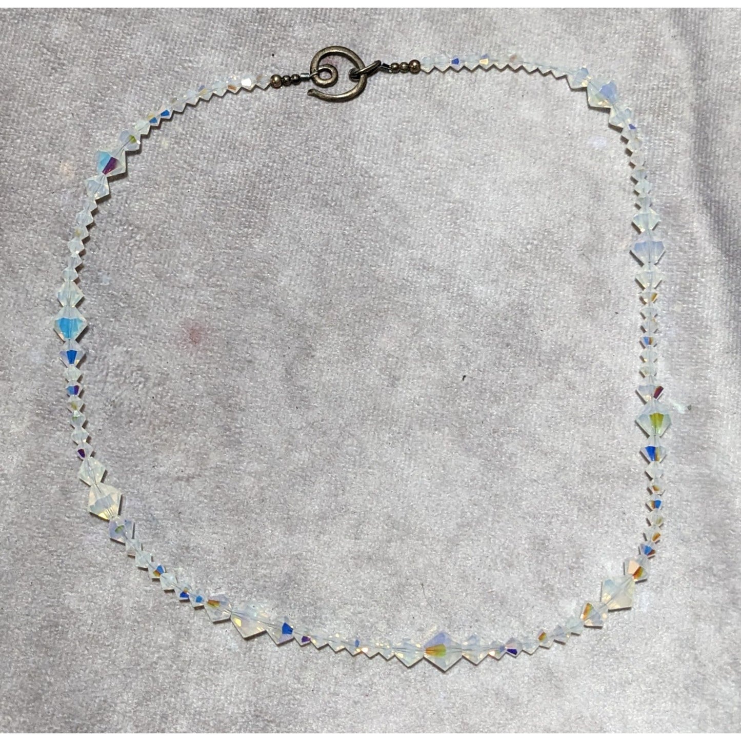 Whimsical Sterling Aurora Borealis Glass Necklace