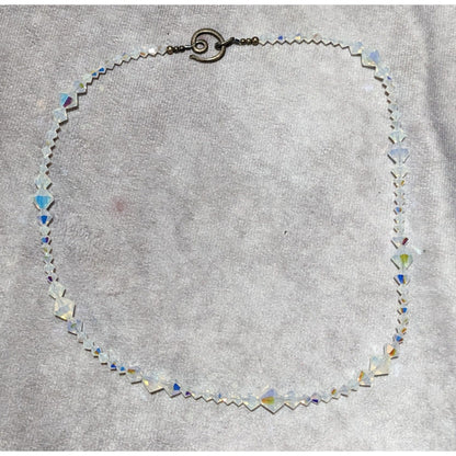 Whimsical Sterling Aurora Borealis Glass Necklace