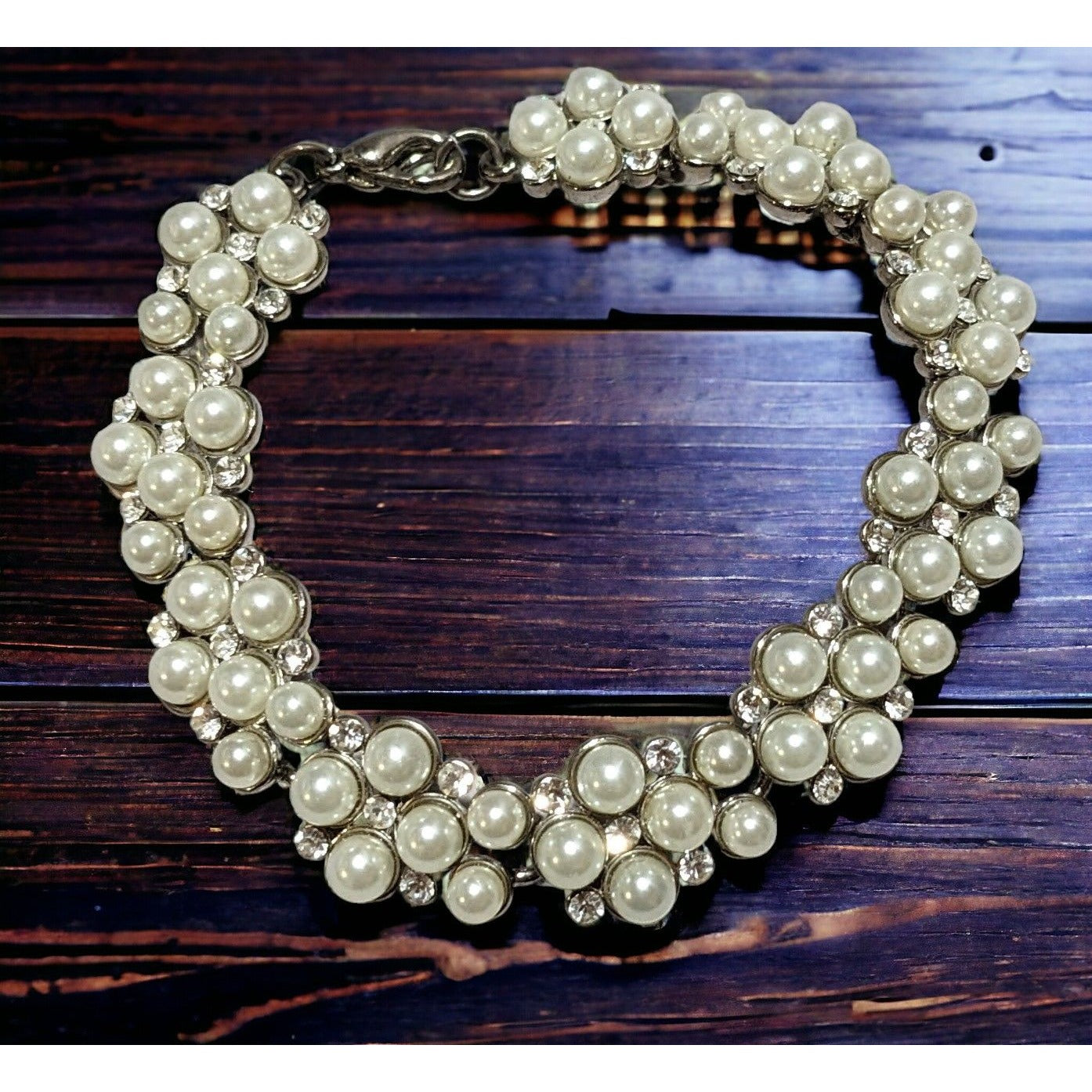 Pearl Rhinestone Bridal Bracelet