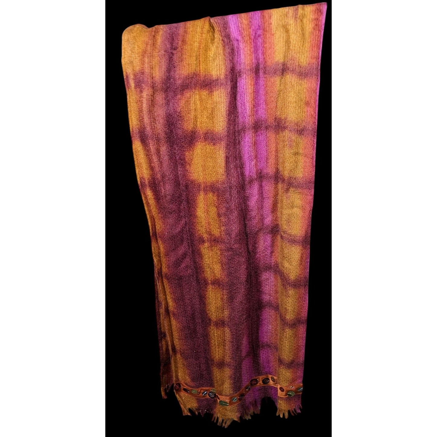 Tasouris Sunset Square Tiedye Scarf With Sequin Accents