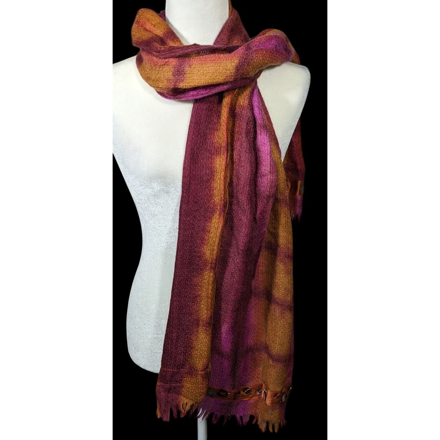 Tasouris Sunset Square Tiedye Scarf With Sequin Accents