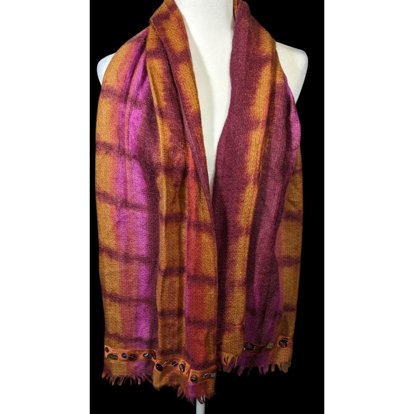 Tasouris Sunset Square Tiedye Scarf With Sequin Accents