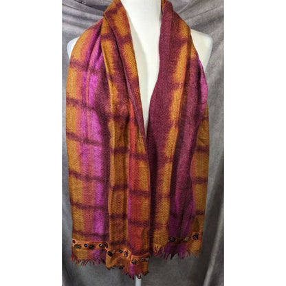 Tasouris Sunset Square Tiedye Scarf With Sequin Accents