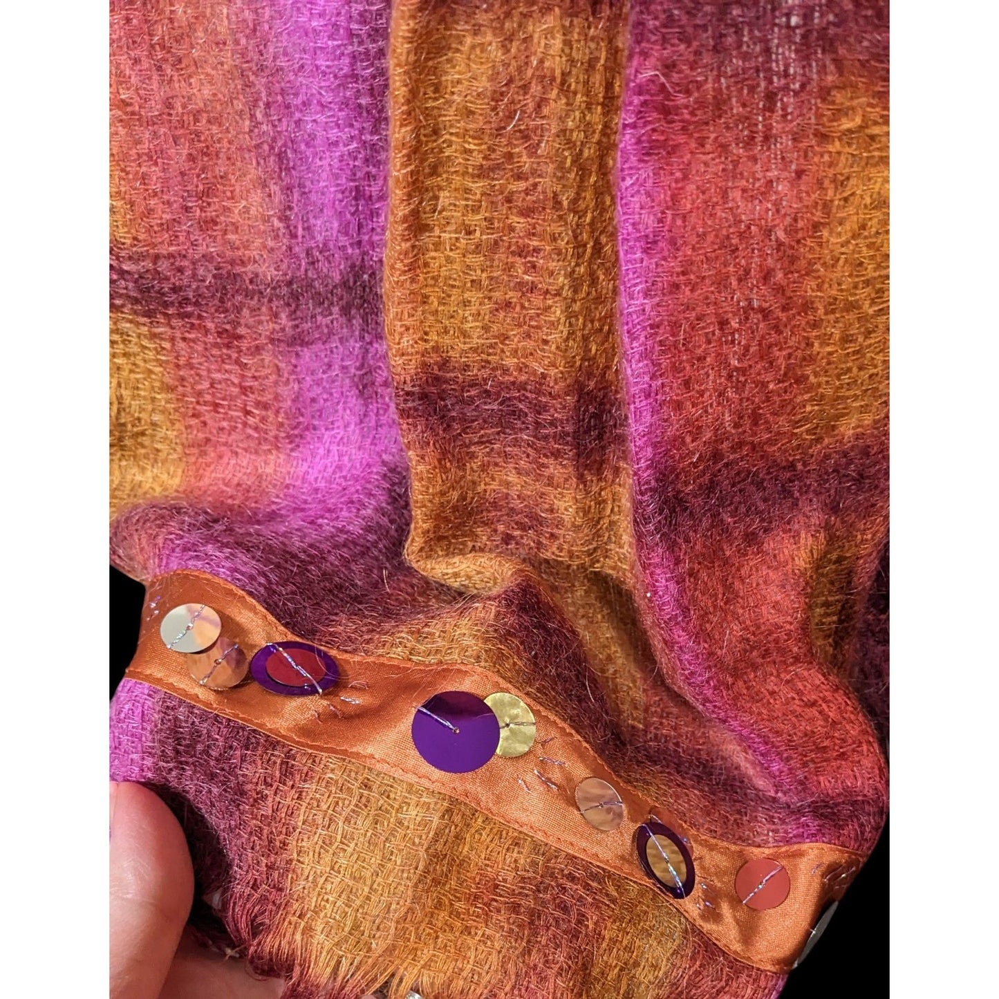 Tasouris Sunset Square Tiedye Scarf With Sequin Accents