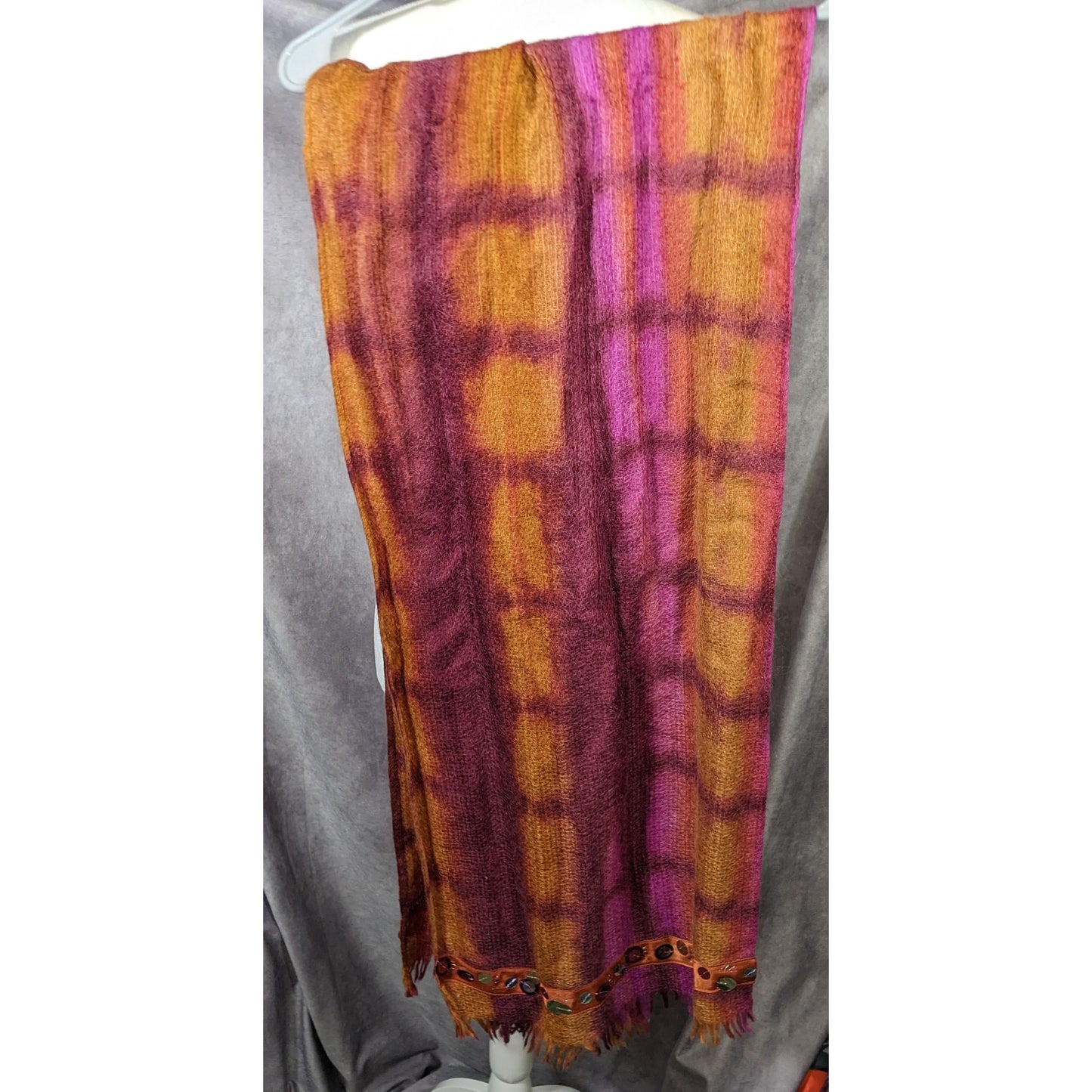 Tasouris Sunset Square Tiedye Scarf With Sequin Accents