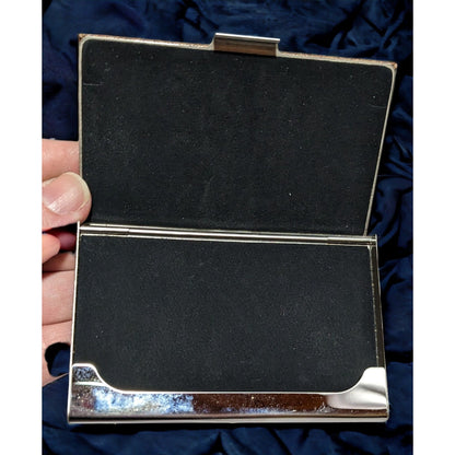 Metal Faux Leather Card Case