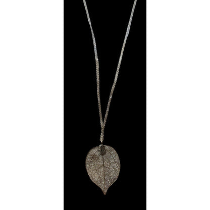 Vintage Silver Electroplated Leaf Necklace