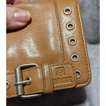 Tan Grommet Bifold Wallet