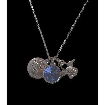 My Daughter My Angel Blue Charm Necklace