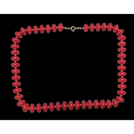 Vintage Red Cinnamon Candy Style Beaded Necklace