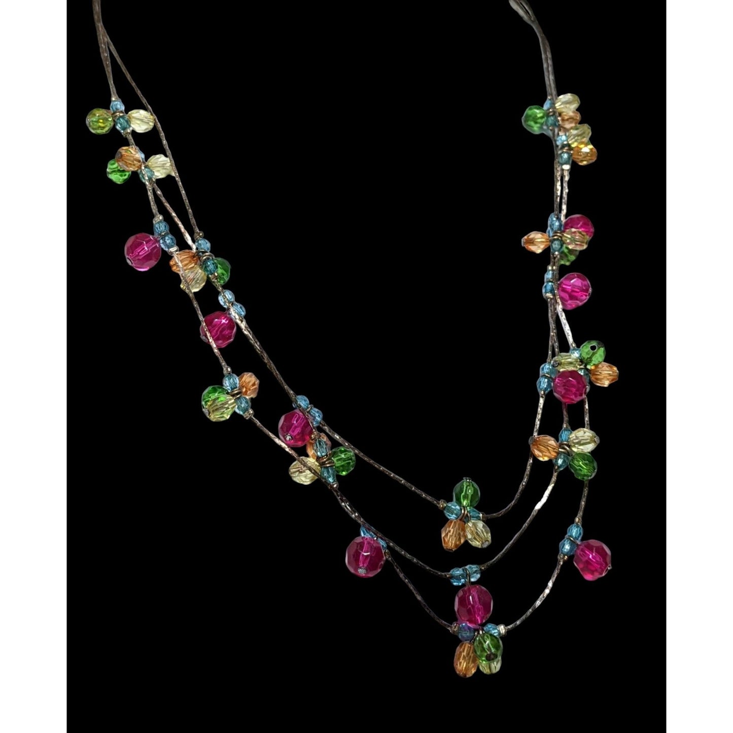 Rainbow Multilayer Gem Necklace