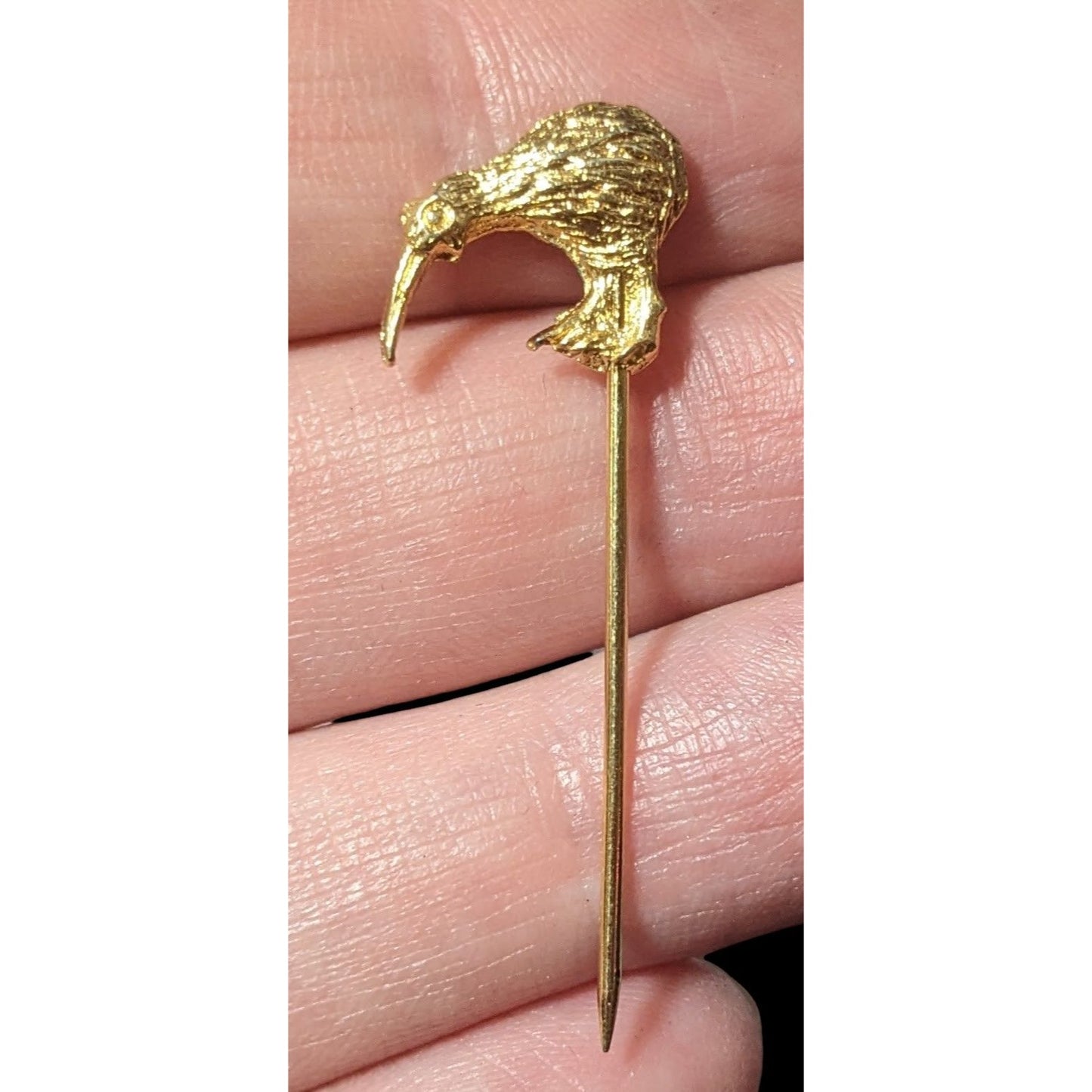 Vintage Kiwi Bird Gold Tone Collectible Stick Pin