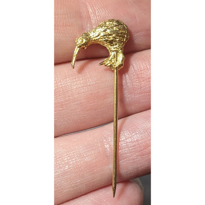 Vintage Kiwi Bird Gold Tone Collectible Stick Pin