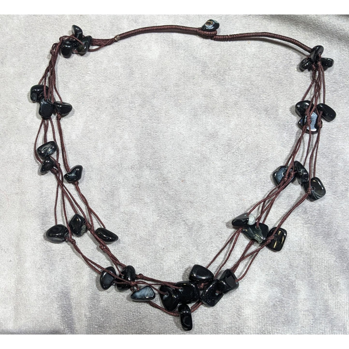 Nature Inspired Black Agate Beaded Multilayer Station Necklace