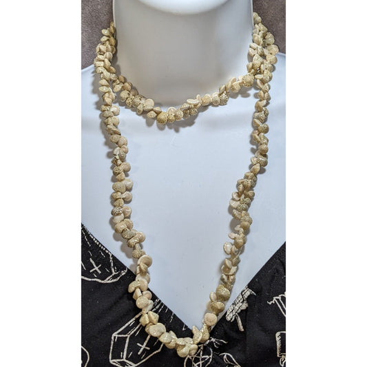 Long Whole Shell Necklace Natural Seashell Beach Boho Coastal Statement Jewelry