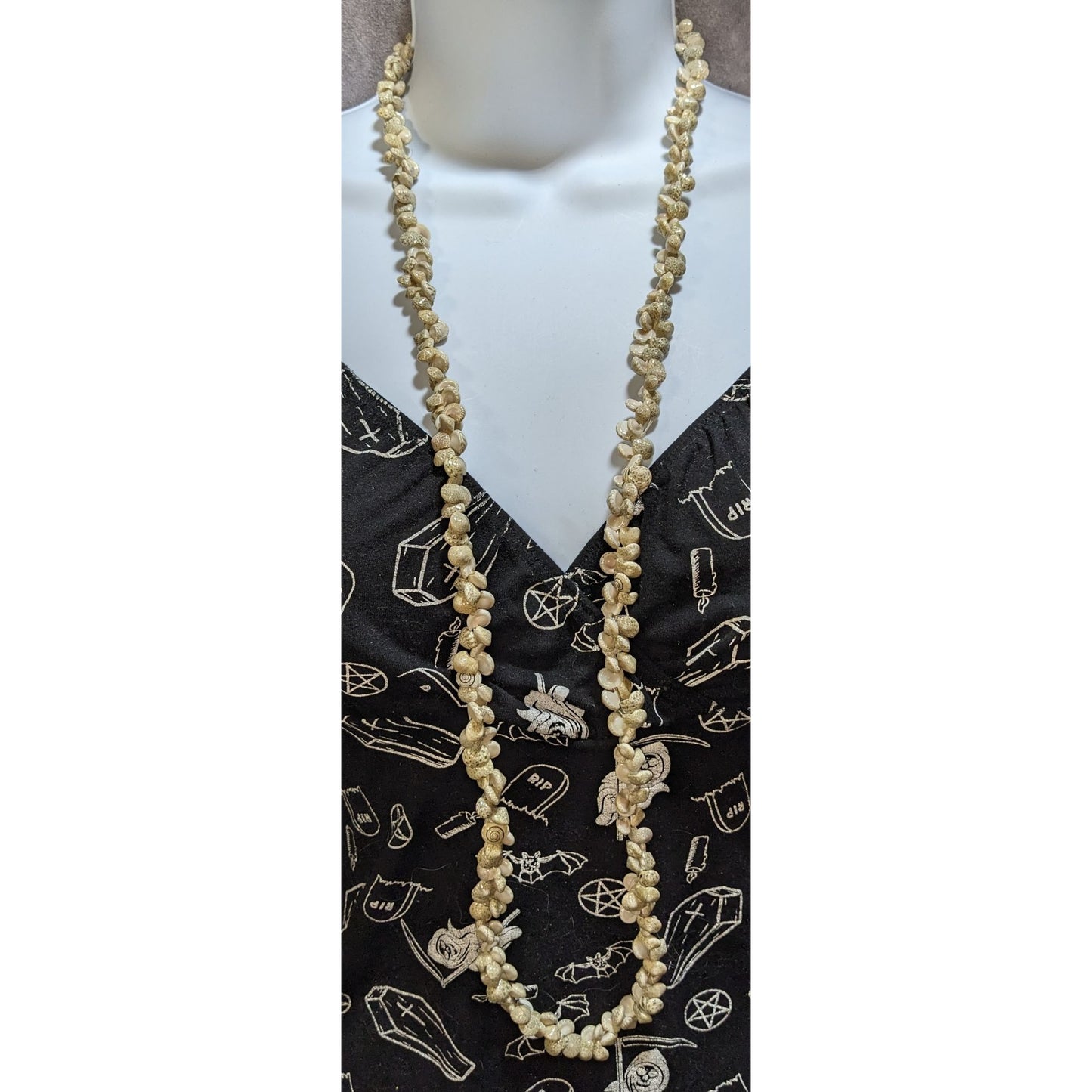 Long Whole Shell Necklace Natural Seashell Beach Boho Coastal Statement Jewelry