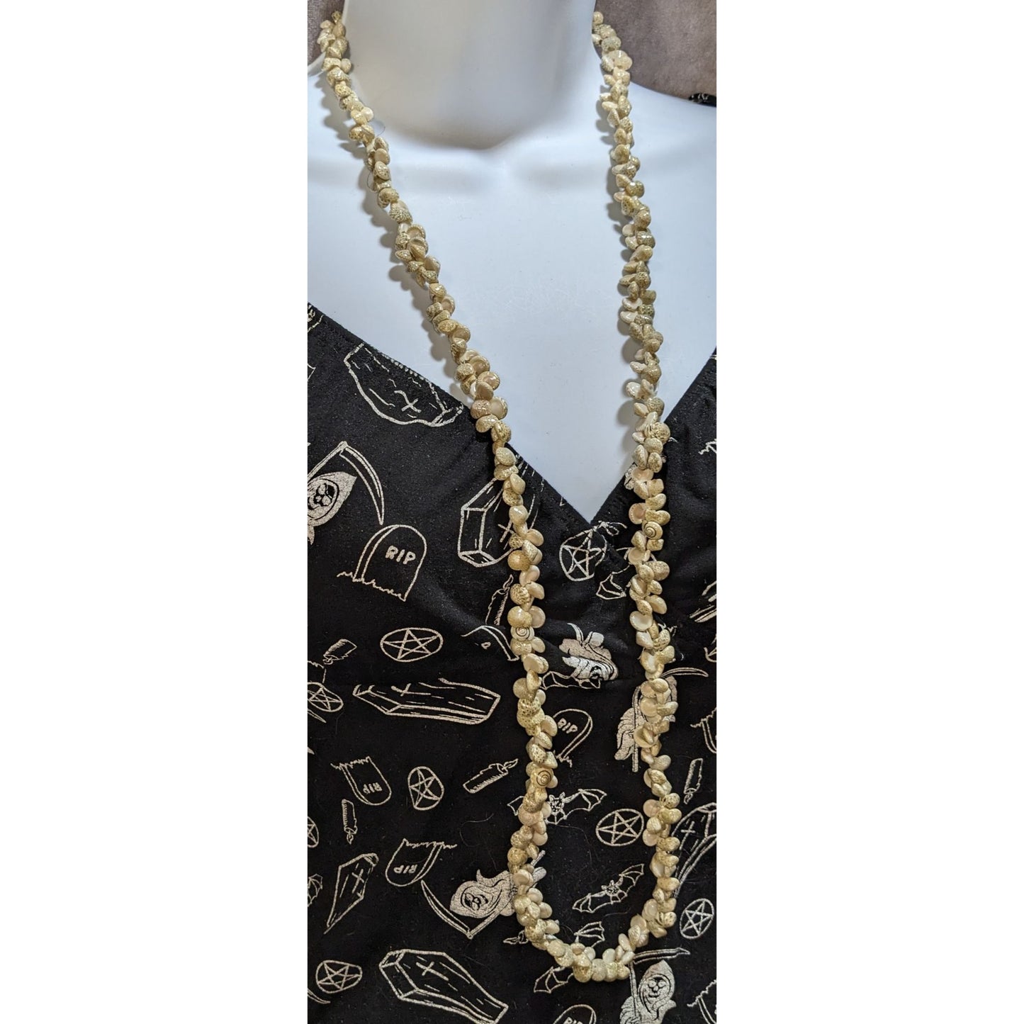 Long Whole Shell Necklace Natural Seashell Beach Boho Coastal Statement Jewelry