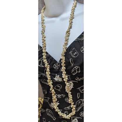 Long Whole Shell Necklace Natural Seashell Beach Boho Coastal Statement Jewelry